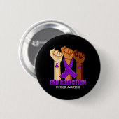 Badge Rond 5 Cm Ruban de sensibilisation à la surdose (Devant & derrière)
