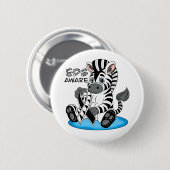 Badge Rond 5 Cm Ruban de sensibilisation à l'EDS de Zebra (Devant & derrière)