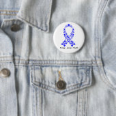 Badge Rond 5 Cm Ruban de sensibilisation au bleu Hope (En situation)