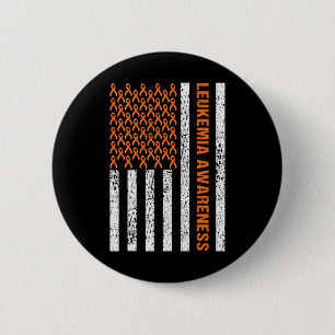 Badge Rond 5 Cm Ruban de sensibilisation au cancer du sang Orange 