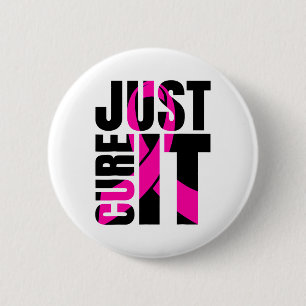Badge Rond 5 Cm Ruban de sensibilisation au cancer du sein Cure It