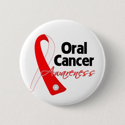 Badge Rond 5 Cm Ruban de sensibilisation au cancer oral (Devant)