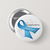 Badge Rond 5 Cm Ruban de sensibilisation au lymphoedème (Devant & derrière)