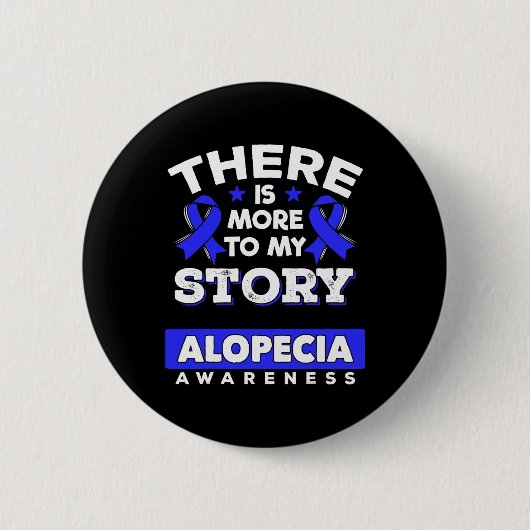 Badge Rond 5 Cm Ruban de sensibilisation bleu Alopecia Areata Surv (Devant)