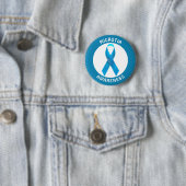 Badge Rond 5 Cm Ruban de sensibilisation bleu pour microtie (En situation)