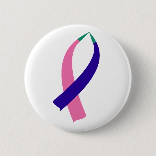 Badge Rond 5 Cm Ruban de sensibilisation (Cancer du thyroïde) (Devant)