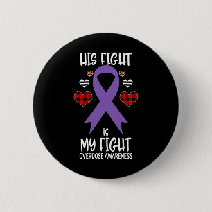 Badge Rond 5 Cm Ruban de sensibilisation Son combat est mon combat