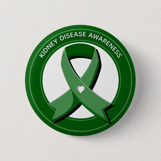 Badge Rond 5 Cm Ruban de sensibilisation verte (Devant)