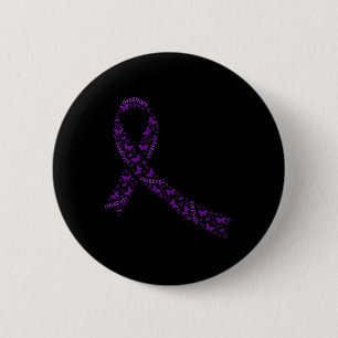 Badge Rond 5 Cm Ruban de sensibilisation violet de récupération de