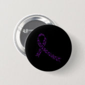 Badge Rond 5 Cm Ruban de sensibilisation violet de récupération de (Devant & derrière)