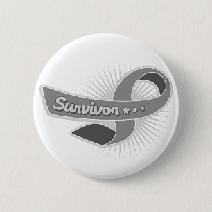 Badge Rond 5 Cm Ruban de survivant de tumeur cérébrale