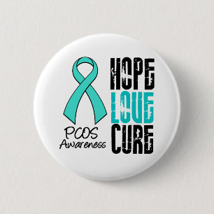 Badge Rond 5 Cm Ruban de traitement d'amour d'espoir de PCOS