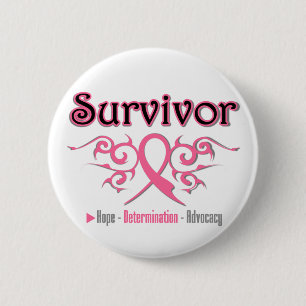 Badge Rond 5 Cm Ruban de tribal de survivant de cancer du sein