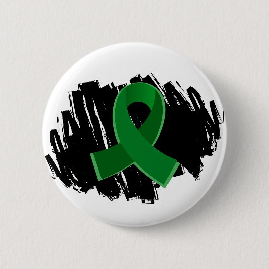 Badge Rond 5 Cm Ruban de vert vert d'affection hépatique avec le (Devant)