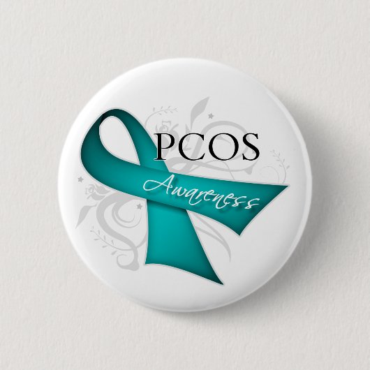 Badge Rond 5 Cm Ruban déroulant - Sensibilisation PCOS (Devant)