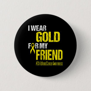 Badge Rond 5 Cm Ruban d'or contre le cancer de l'enfant T Porter d