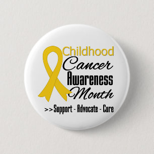 Badge Rond 5 Cm Ruban d'or de mois de conscience de Cancer