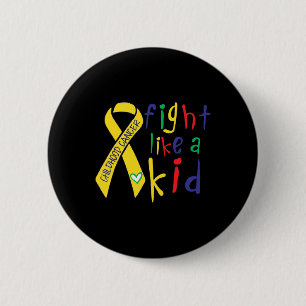 Badge Rond 5 Cm Ruban d'or Fight Like Kid Sensibilisation au cance
