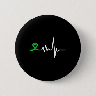 Badge Rond 5 Cm Ruban du rythme cardiaque Sensibilisation à la san