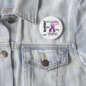 Badge Rond 5 Cm Ruban d'usage du cancer de la thyroïde I pour ma (En situation)