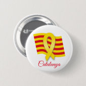 Badge Rond 5 Cm Ruban et drapeau catalans (Devant & derrière)
