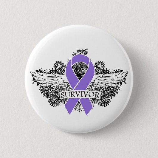 Badge Rond 5 Cm Ruban Hodgkins Lymphoma aile SURVIVOR (Devant)