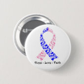 Badge Rond 5 Cm Ruban Hope Pink and Blue Awareness (Devant & derrière)
