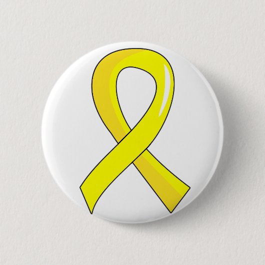 Badge Rond 5 Cm Ruban jaune 3 d'endométriose (Devant)