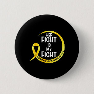 Badge Rond 5 Cm Ruban jaune de sensibilisation à la prévention du