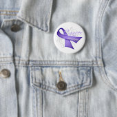 Badge Rond 5 Cm Ruban lavande - Cancer Survivant (En situation)