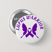 Badge Rond 5 Cm Ruban Lupus Warrior Purple Awareness (Devant & derrière)