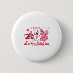Badge Rond 5 Cm Ruban Nk Sensibilisation au Cancer du Sein Squelet