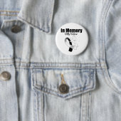 Badge Rond 5 Cm Ruban noir et blanc dans la mémoire de mon héros (En situation)