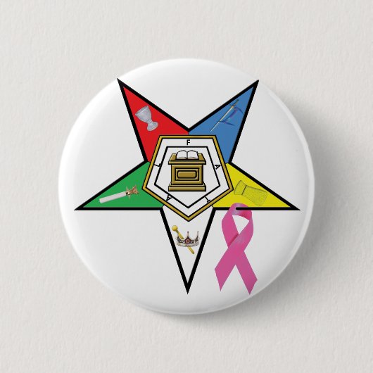 Badge Rond 5 Cm Ruban OES Cancer du sein (Devant)