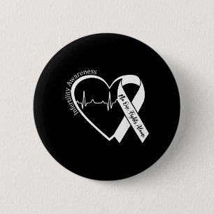 Badge Rond 5 Cm Ruban orange en forme de cœur pour la sensibilisat