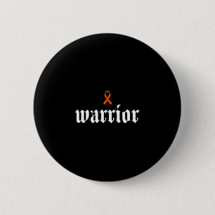 Badge Rond 5 Cm Ruban orange guerrier de sensibilisation au cancer