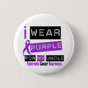 Badge Rond 5 Cm Ruban pourpre de Cancer pancréatique pour mon