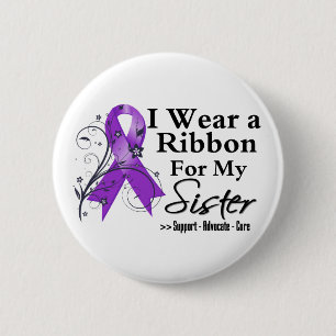 Badge Rond 5 Cm Ruban pourpre de soeur - Cancer pancréatique