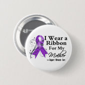 Badge Rond 5 Cm Ruban pourpre mère - Cancer du pancréas (Devant & derrière)