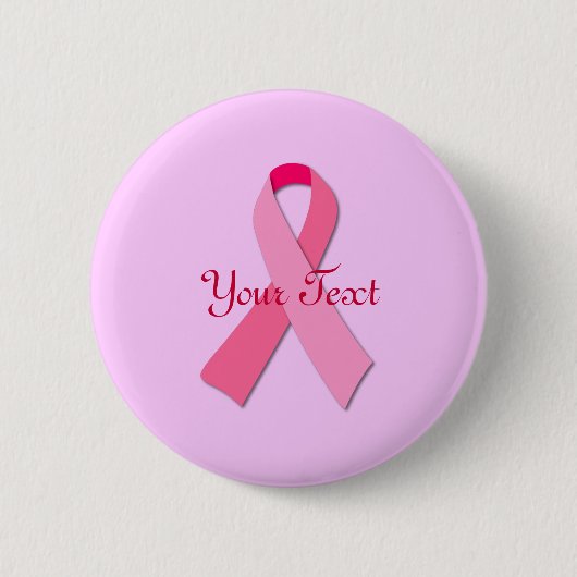 Badge Rond 5 Cm Ruban rose avec texte personnalisé (Devant)