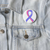 Badge Rond 5 Cm Ruban rose bleu 3 de SIDS (En situation)