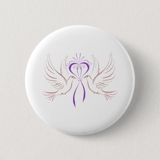 Badge Rond 5 Cm Ruban rose de colombe (Devant)