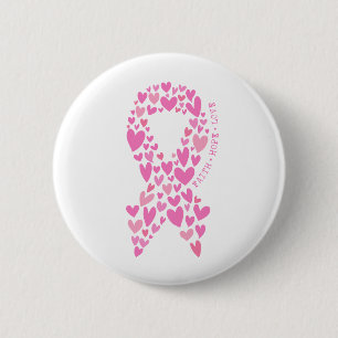Badge Rond 5 Cm Ruban Rose Espoir Foi Cancer du Sein Sensibilisati