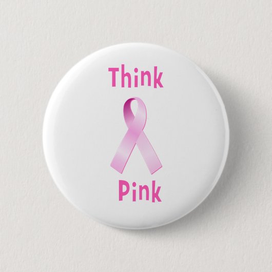 Badge Rond 5 Cm Ruban rose - rose de Thnk (Devant)