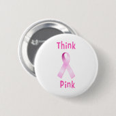 Badge Rond 5 Cm Ruban rose - rose de Thnk (Devant & derrière)