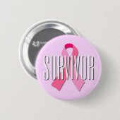Badge Rond 5 Cm Ruban rose survivant (Devant & derrière)
