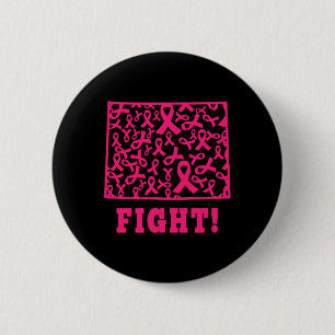 Badge Rond 5 Cm Ruban rose Wyoming Comment État Cancer du sein Lut