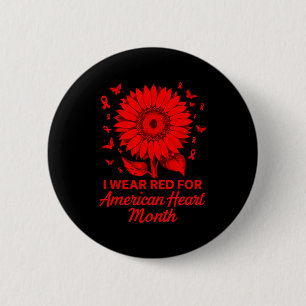 Badge Rond 5 Cm Ruban Rouge Mois de Sensibilisation aux Maladies C