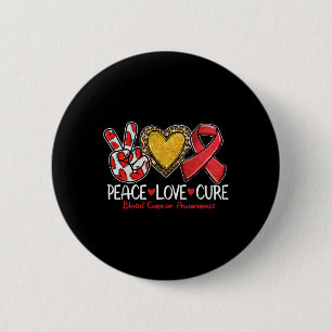 Badge Rond 5 Cm Ruban Rouge Paix Amour Guérison Sensibilisation au