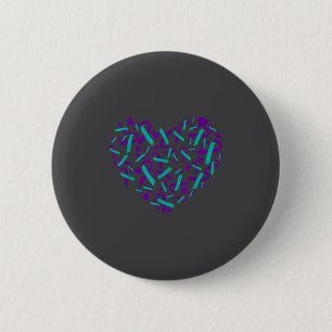 Badge Rond 5 Cm Ruban sarcelle et violet de sensibilisation à la p